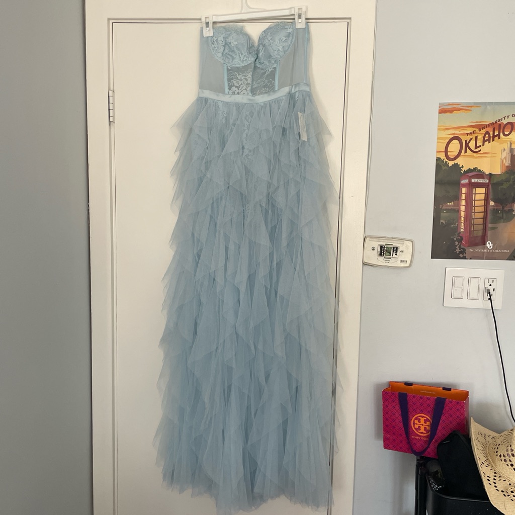 For Love And Lemons Strapless Blue Dress